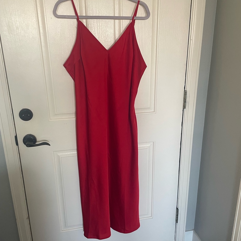 Elegant Red Slip Dress